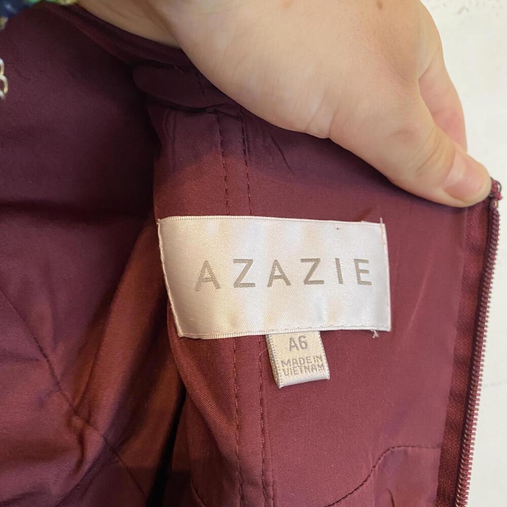 AZAZIE Burgundy Latrice maxi bridesmaids dress sz 6 - Picture 5 of 7